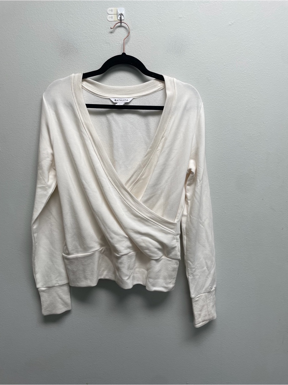 athleta recharge sweater  Wrap-Front Sweatshirt medium